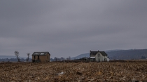 This lonely farmhouse sits all by itself in Dansville New York 