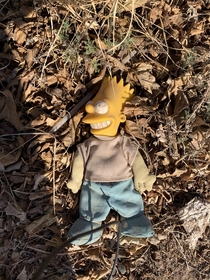 This old Bart Simpson doll I see every time I take my dogs for a walk