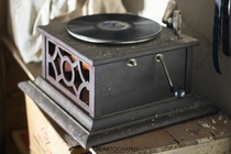 This old winding turntable was found in a closet in an abandoned house OC x