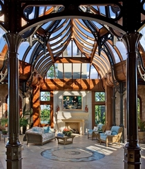 This one of a kind conservatory with a floor that drops down at the press of a button to form a swimming pool - designed by Tanglewood Conservatories Tennessee