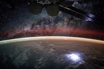 This picture was taken by an astronaut aboard the ISS in  Taken with a regular Nikon d dslr This gives a little insight of what space looks like from space