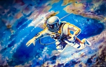 This self portrait of Alexey leonov the first man to walk in space