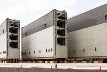Three of the massive new lock doors for the expanded Panama Canal 