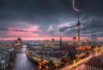 Thunderstorm at Alexanderplatz- Berlin Germany  photo by Nico Trinkhaus