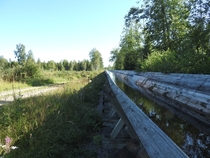 Timber flume in Gvle Sweden 