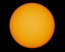 Todays sun with some small sunspots in white light