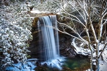 Took advantage of the snowy weather to snap this shot of Cucumber Falls Ohiopyle PA 