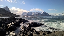 Took this photo a couple of days ago while hiking in Lofoten Norway Took it with my smartphone No filters or anything 