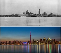 Toronto skyline circa  vs  