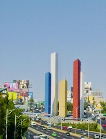 Torres de Satlite designed by Luis Barragn Reyes Ferreira and Mathias Goeritz  Mexico City 