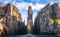 Totem pole at Cape Hauy Tasmania by Mike Bk 