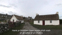 Traditional Manx cottages in Cregneash Isle of Man 