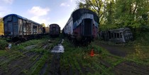 Train carriages abandoned in the UK