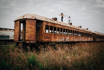 Train carriages in Galveston TX