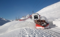 Train with snow plow in Switzerland 