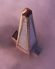 Transamerica Pyramid in the low fog