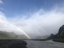 Triple rainbow after a tragic accident in the river  Iceland 