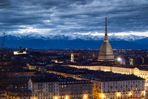 Turin and its beautiful mountains in northern Italy 