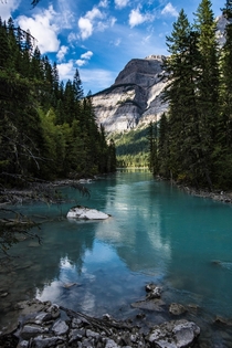 Turquoise waters of Mount Robson Provincial Park Canada 