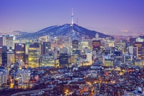 Twilight over Seoul South Korea 