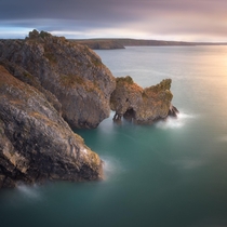 Unicorn Stackpole Rock Formations in the Morning Pembrokeshire South Wales United Kingdom  by ansharphoto