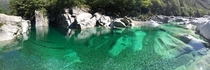 Unreal green river in Lavertezzo Switzerland 