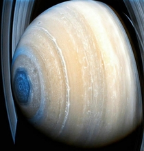 Unusual hexagonal cloud pattern surrounding Saturns north pole CreditNASA JPL-Caltech SSI Maksim Kakitsev