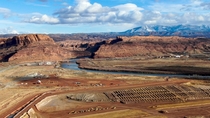 Uranium mill tailings pile cleanup along the Colorado River near Moab Utah