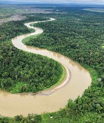 Urulau River snaking thru gulf province Papua New Guinea 