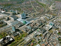 Utrecht Central Station from the air 