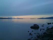 Vancouvers English Bay at Twilight 