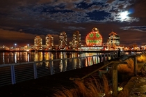 Vancouvers Science World dressed up like a Jack o Lantern for Halloween  photo by TOTORORORORO