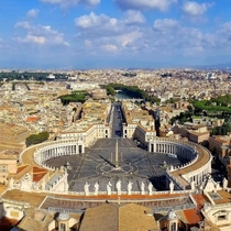 Vatican City  Rome The Saint Peters Square from the Saint Peters Basilica