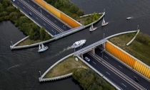 Veluwemeer Aqueduct Water Bridge in the Netherlands