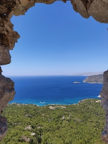 View from castle of Monolithos Rhodes Greece 