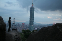 View from Elephant Mt Taipei Taiwan 