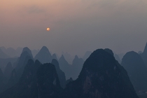 View from Laozhai Mountain near Xinping China 