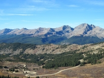 View from the top of Cottonwood Pass Colorado looking towards the west  x