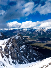 View from the top Rundle Peak Canmore Alberta 