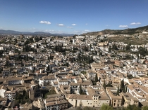 View of Albaicin from Alhambra Granada Andaluca Spain