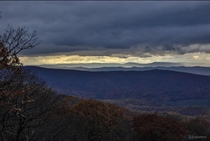 View of Blue Ridge Mountains from Shenandoah National Park Virginia 
