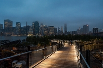 View of Manhattan from a walking bridge in Brooklyn  Photo by Sasha Juliard