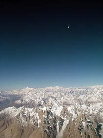 View Of Moon Over Karakorum Range Pakistan  By Guilhem Vellut 
