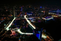 View of the Singapore Grand Prix Circuit at night