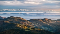 View over Baden Wrttemberg with the Alps in the background Its something out of a fantasy  photo by Andreas Wonisch