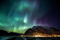 Viking Lights Aurora over Lofoten Islands Norway 