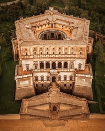 Villa Farnese a th century pentagonal Renaissance mansion built on the fortress foundations in the town of Caprarola Viterbo Northern Lazio Italy