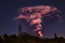 Villarica volcano eruption that occurred yesterday in Chile photo by Ariel Marinkovic