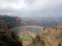 Waimea Canyon Rainbow in Kauai Hawaii 