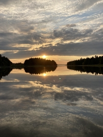 Was rowning with my wife one week ago It was  pm and Lake Pijnne in Finland was perfectly still